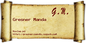 Gresner Manda névjegykártya